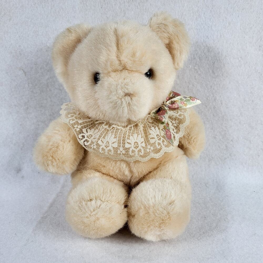 6" VTG 1989 Eden Musical Tan Baby Teddy Bear Stuffed Animal Plush Nursery Toy